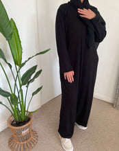 Load image into Gallery viewer, Ribbed abaya ‘black’
