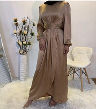 Load image into Gallery viewer, Satin wrap dress
